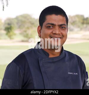 young indian man with smile on face Stock Photo
