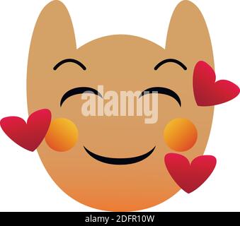 Funny owl face of a set with big eyes. In Love Kawaii Emoji. Icons with a beautiful gradient. EPS 10. Stock Vector