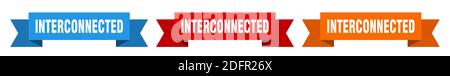 interconnected ribbon. interconnected isolated paper banner. sign Stock ...