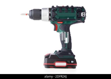 Cordless screwdriver isolated on a white background Stock Photo