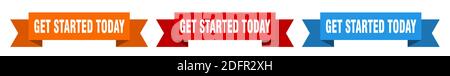get started today ribbon. get started today isolated paper banner. sign Stock Vector