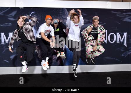 Nick Mara, Brandon Arreaga, Zion Kuwonu, Austin Porter, and Edwin Honoret of PrettyMuch attend the premiere of Columbia Pictures' 'Venom' at Regency Village Theatre on October 1, 2018 in Los Angeles, CA, USA. Photo by Lionel Hahn/ABACAPRESS.COM Stock Photo