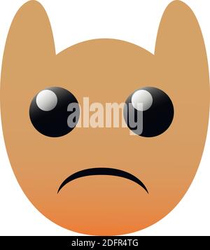 Funny owl face of a set with big eyes. Sad Kawaii Emoji. Icons with a beautiful gradient. EPS 10. Stock Vector