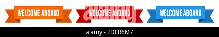 welcome aboard ribbon. welcome aboard isolated paper banner. sign Stock Vector