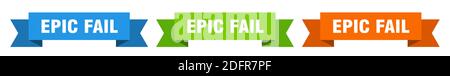 epic fail ribbon. epic fail isolated paper banner. sign Stock Vector