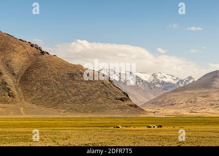 Yurts of the Kyrgyz nomads on the Silk Road in Murghob District, Tajikistan