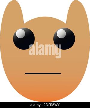 Funny owl face of a set with big eyes. Poker Face Kawaii Emoji. Icons with a beautiful gradient. EPS 10. Stock Vector
