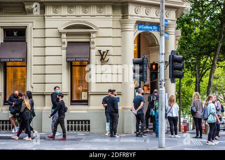 Melbourne, Australia. 06th Dec, 2020. People seen lining up outside Louis  Vuitton store in the rain on Collins Street. Credit: SOPA Images  Limited/Alamy Live News Stock Photo - Alamy