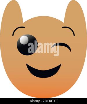 Funny owl face of a set with big eyes. Blink Kawaii Emoji. Icons with a beautiful gradient. EPS 10. Stock Vector