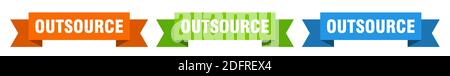 outsource ribbon. outsource isolated paper banner. sign Stock Vector