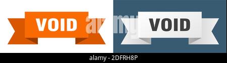 void ribbon. void isolated paper banner. sign Stock Vector