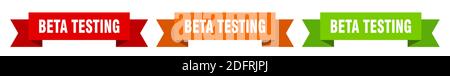 beta testing paper peeler sign set. beta testing sticker Stock Vector ...