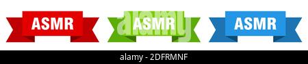 asmr ribbon. asmr isolated paper banner. sign Stock Vector