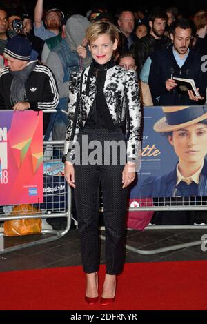 Denise Gough attending the Premiere of Colette as part f the 62nd BFI London Film Festival in London, England on October 11, 2018. Photo by Aurore Marechal/ABACAPRESS.COM Stock Photo