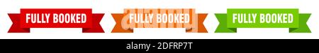 fully booked ribbon. fully booked isolated paper banner. sign Stock Vector