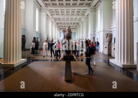 Visitors at a room dedicated to Ancient Egypt antiquities on the British Museum Stock Photo