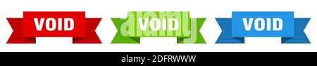 void ribbon. void isolated paper banner. sign Stock Vector