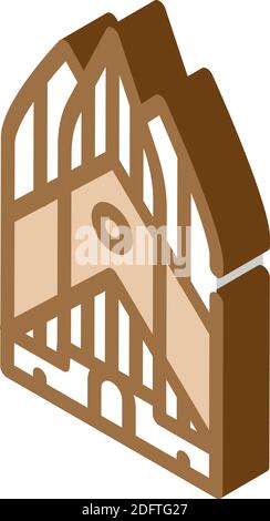 grundtvig church isometric icon vector illustration color Stock Vector