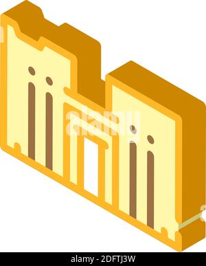 horus temple isometric icon vector illustration color Stock Vector