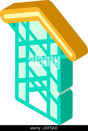 thorn crown chapel isometric icon vector illustration Stock Vector