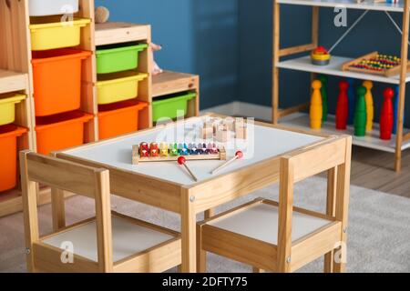 Interior of modern playroom in kindergarten Stock Photo