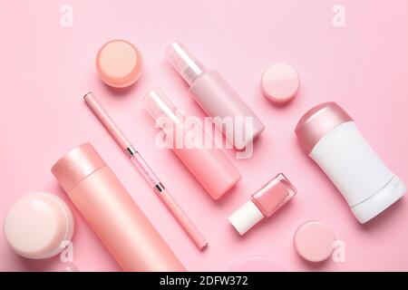 An assortment of travel size products Stock Photo - Alamy