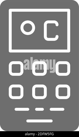 Remote control of air conditioner grey icon. Stock Vector