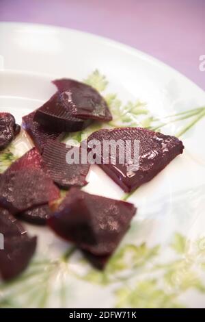 Plate of red beet Stock Photo