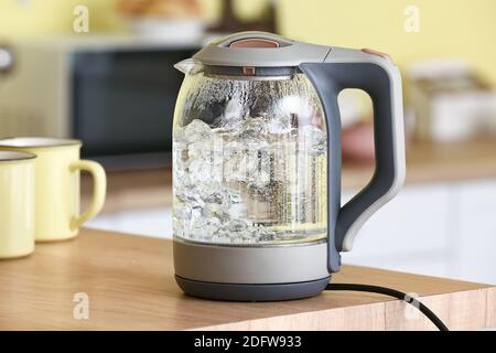 modern electric kettle boiling water using Schott Duran heatproof