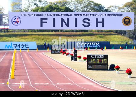 Fukuoka, Japan. 6th Dec, 2020. General view Marathon : 2020 Fukuoka International Marathon Start & Goal Heiwadai Athletic Stadium in Fukuoka, Japan . Credit: Naoki Nishimura/AFLO SPORT/Alamy Live News Stock Photo