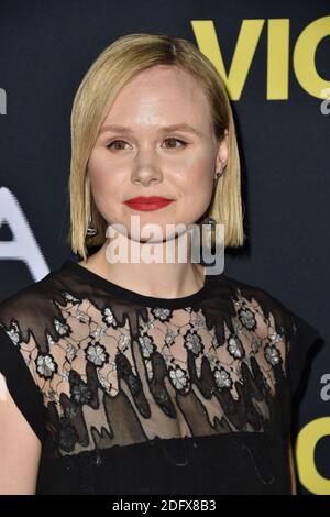Alison Pill attends the World Premiere of 'Vice' at AMPAS Samuel