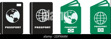 Passport icon design template vector isolated illustration Stock Vector