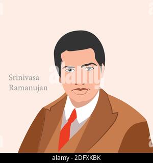 National Mathematics Day 22 december which is observed on Birth anniversary of Srinivasa Ramanujan Illustration plain background Stock Vector