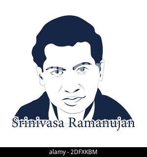 National Mathematics Day 22 december which is observed on Birth anniversary of Srinivasa Ramanujan Illustration plain background Stock Vector