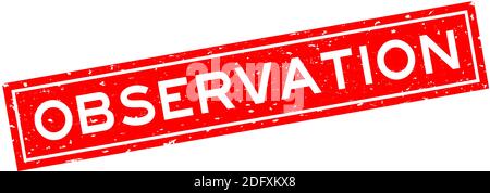 Grunge red observation word square rubber seal stamp on white background Stock Vector