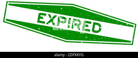 Grunge green expired word hexagon rubber seal stamp on white background Stock Vector