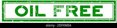 Grunge green oil free word rubber seal stamp on white background Stock Vector