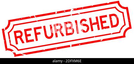 Grunge red refurbished word rubber seal stamp on white background Stock Vector