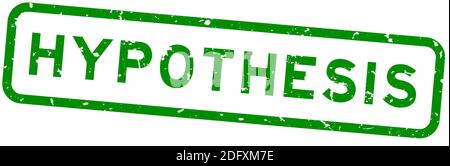 Grunge green hypothesis word square rubber seal stamp on white background Stock Vector