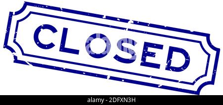 Grunge blue closed word rubber business seal stamp on white background Stock Vector