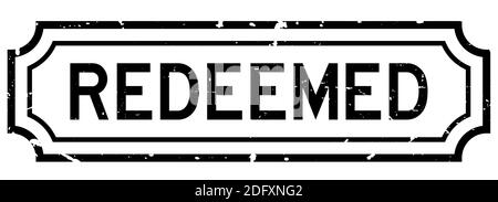 Grunge black redeemed word rubber seal stamp on white background Stock Vector