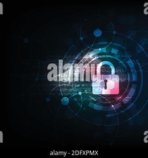 Key in security concept on dark blue background. Stock Vector