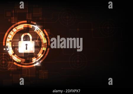 Vector abstract technology security concept. Stock Vector