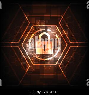 Vector abstract technology security concept. Stock Vector