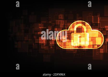 Vector abstract technology security concept. Stock Vector