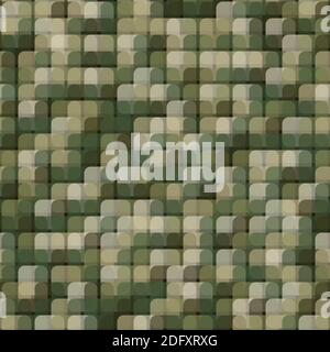 Abstract seamless pattern with khaki colored chaotic overlap circle tiles Stock Vector
