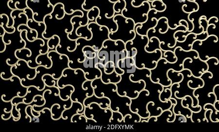 Abstract 3D, Beautiful Gold texture Design geometric patterns , Artistic rhythmic patterns, abstract background, 4k High Quality.3D render Stock Photo