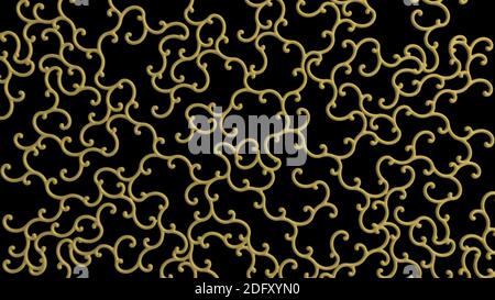 Abstract 3D, Beautiful Golden Arabesque Design geometric patterns , Artistic rhythmic patterns, arabic background, abstract background, 4k High Qualit Stock Photo