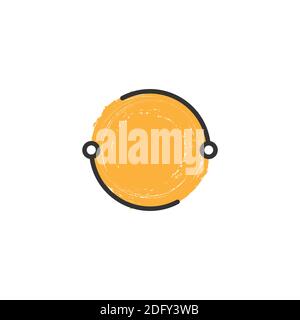 Grunge ink frame fir icons. Stock vector illustration isolated on white background. Stock Vector