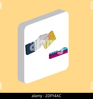 payment Simple vector icon. Illustration symbol design template for web mobile UI element. Perfect color isometric pictogram on 3d white square. payme Stock Vector